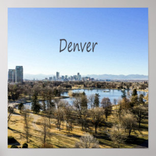 Affiche Denver Ville et Montagnes Colorado