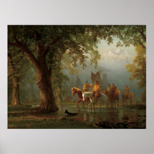 AFFICHE DÉPART D'UN PARTI DE GUERRE INDIEN