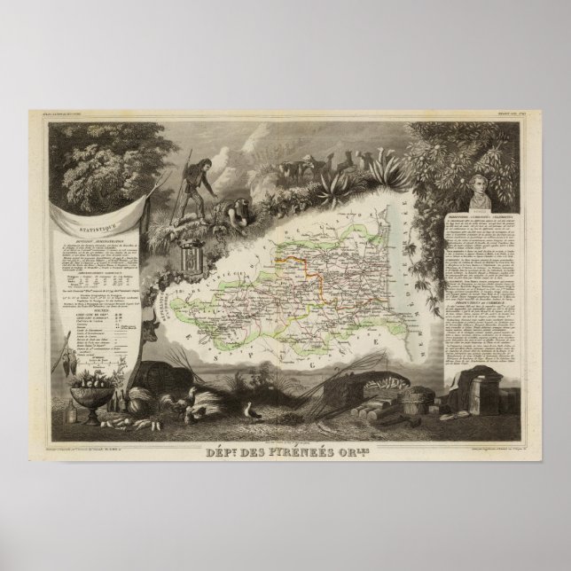 Affiche Département des Pyrénées Orles (Devant)