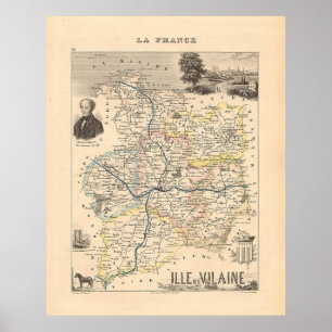 Affiche Département d'Ille et Vilain, Alexandre Vuillemin