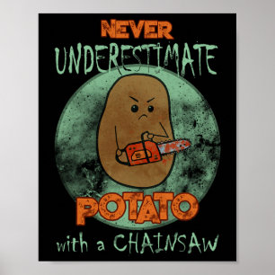 Affiche Déplaisant Angry Potato Chainsaw Horreur Movie Ama