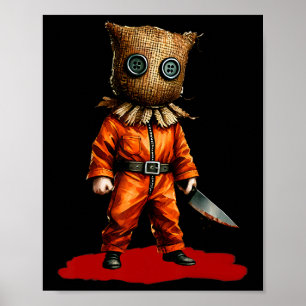 Affiche Déplaisant Burlap Masque Slasher Couteau Horreur É