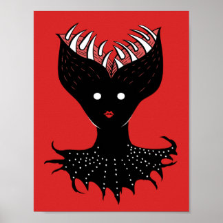 Affiche Déplaisant Demon Girl Dark Gothic Caractère Avec D