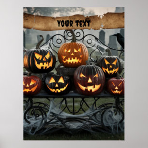 Affiche Déplaisant Halloween Jack-o'-Lanterns avec toiles 