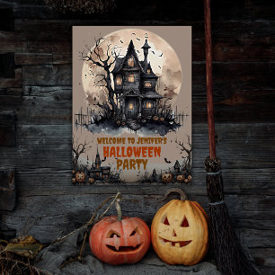 Affiche Déplaisant Haunted Mansion fête d'Halloween