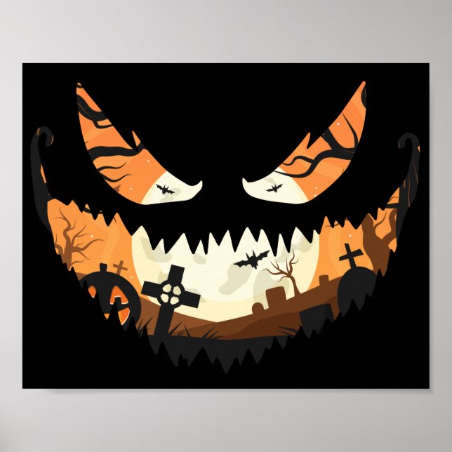 Affiche Déplaisant Jack O Latern Halloween Éffrayant (Devant)