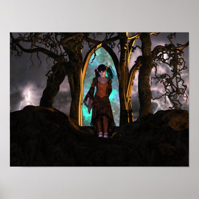 Affiche Déplaisante et mignonne fille d'Halloween (Devant)