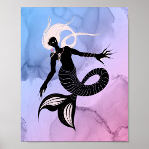 Affiche Déplaisante Sirène Imaginaire foncé Monster Goth