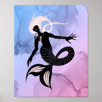 Affiche Déplaisante Sirène Imaginaire foncé Monster Goth