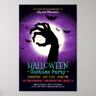 Affiche Déplaisante soirée costumée Halloween Éffrayante