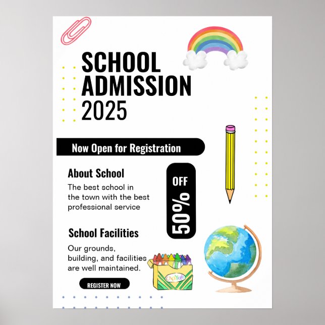 Affiche Dépliant d'admission à l'école, Dépliant de promot (Devant)