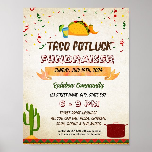 Affiche Dépliant Taco Poluck Editable (Devant)