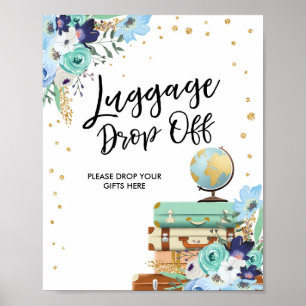 Affiche Dépose bagage Désinscrire Douche de voyage Mlle à