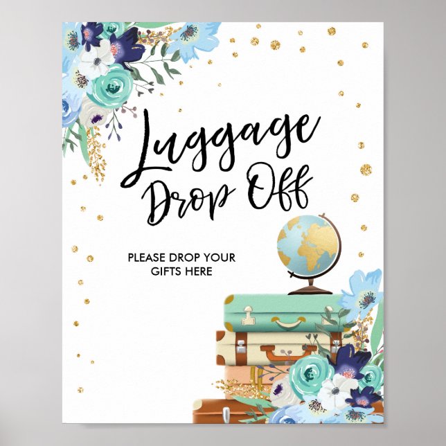 Affiche Dépose bagage Désinscrire Douche de voyage Mlle à  (Devant)
