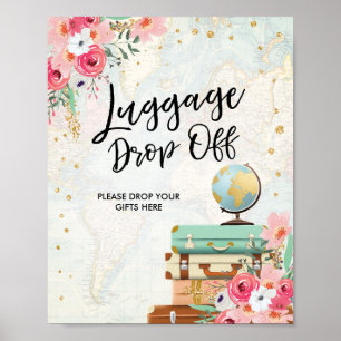 Affiche Dépose bagage Désinscrire Douche de voyage Mlle à