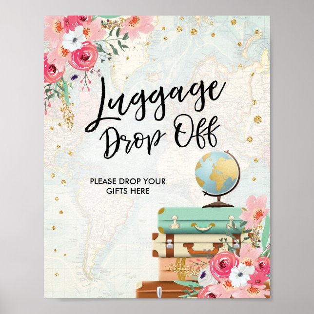 Affiche Dépose bagage Désinscrire Douche de voyage Mlle à  (Devant)