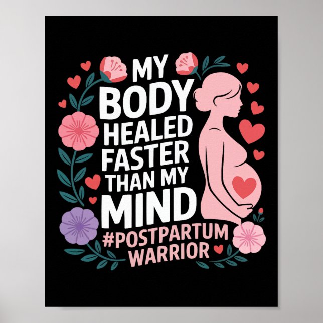Affiche Dépression post-partum Mère Maman Santé mentale ma (Devant)