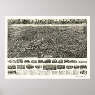 Affiche Derby (Manchester), carte panoramique de CT - 1914
