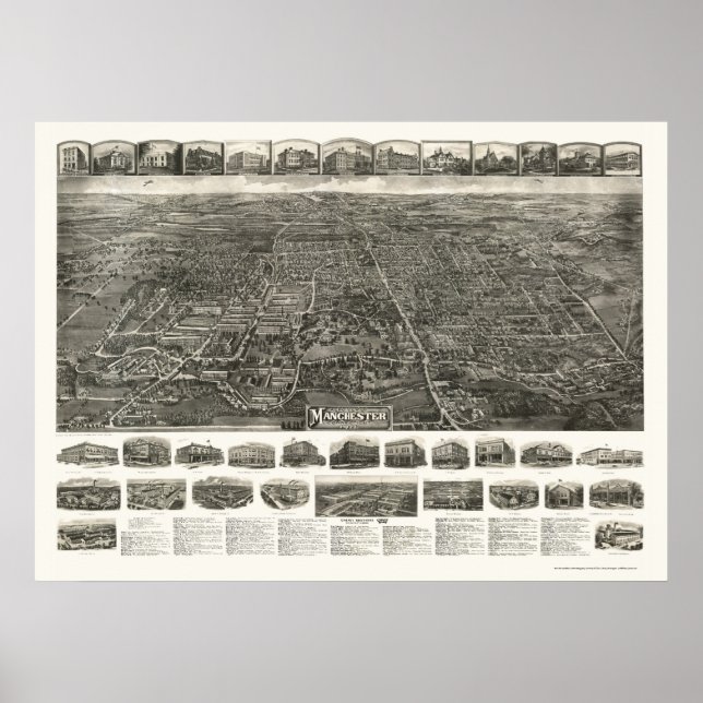 Affiche Derby (Manchester), CT Panoramic Map - 1914 (Devant)