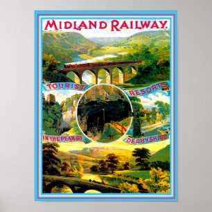 Affiche Derbyshire Angleterre de Vintage voyage