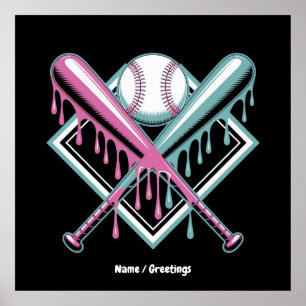 Affiche Dérive De Baseball Pour Garçons Bateau À Crème Gla