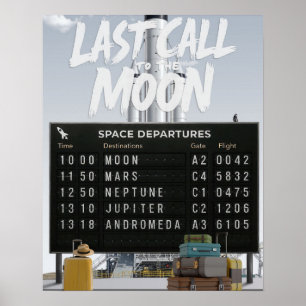 Affiche Dernier appel à la Lune - Retro Space Travel Poste