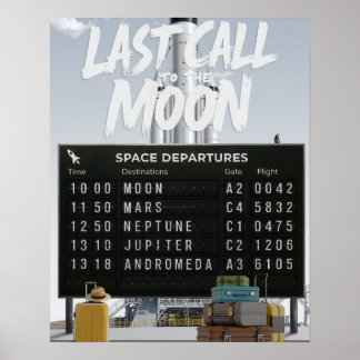 Affiche Dernier appel à la Lune - Retro Space Travel Poste