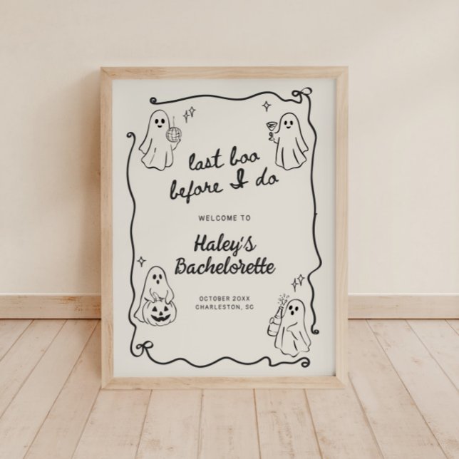 Affiche Dernier Boo avant de faire Halloween Bach Bienvenu (Créateur téléchargé)