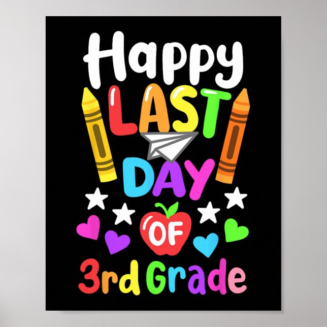 Affiche Dernier Jour D'école 3e Année Cl De 2024 Enfants  (Devant)