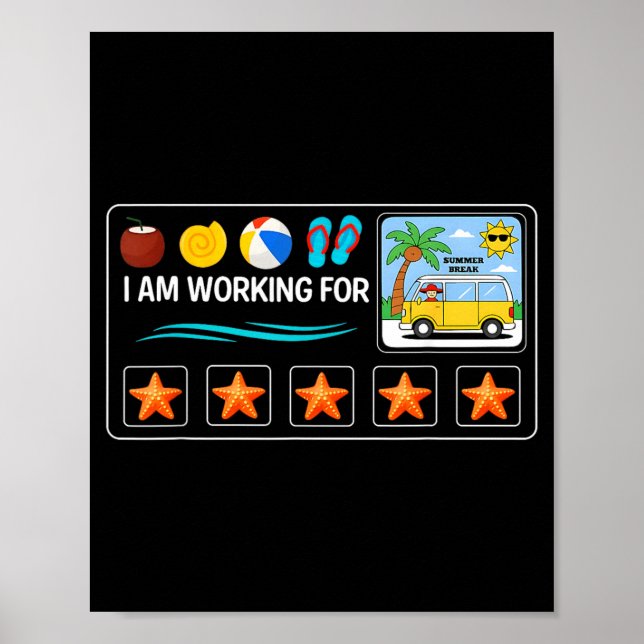 Affiche Dernier jour d'école, je travaille pour les vacanc (Devant)