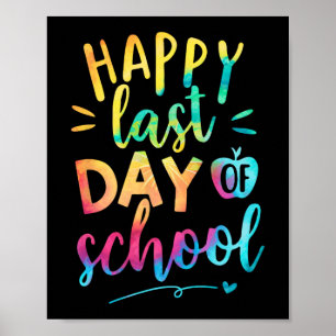 Affiche Dernier jour d'école professeur élève remise des d