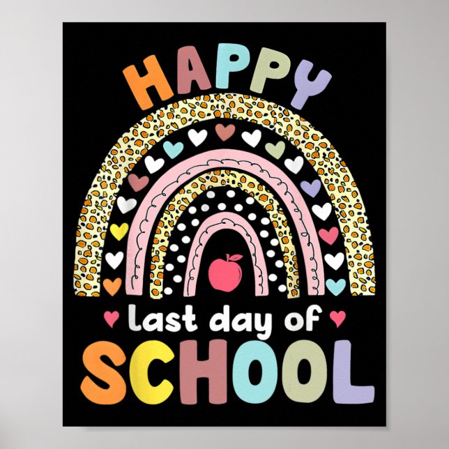 Affiche Dernier jour d'école professeur élève remise des d (Devant)