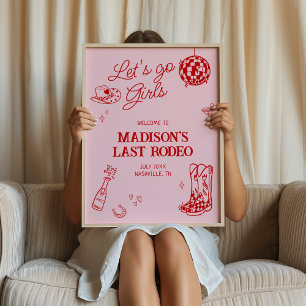 Affiche Dernier Rodeo Disco Cowgirl Bachelorette Bienvenue