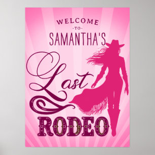 Affiche Dernier Rodeo Rose Cowgirl Nash Bash Bach Bienvenu