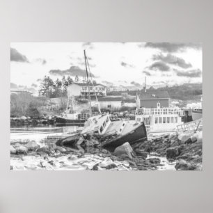 Affiche Dernier socle de remorqueur (b&w)