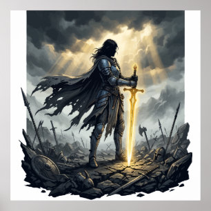 Affiche Dernier survivant Fantastique sombre Guerrier Bata