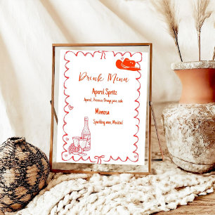 Affiche Dernier Toast On the Coast Drink Menu bachelorette