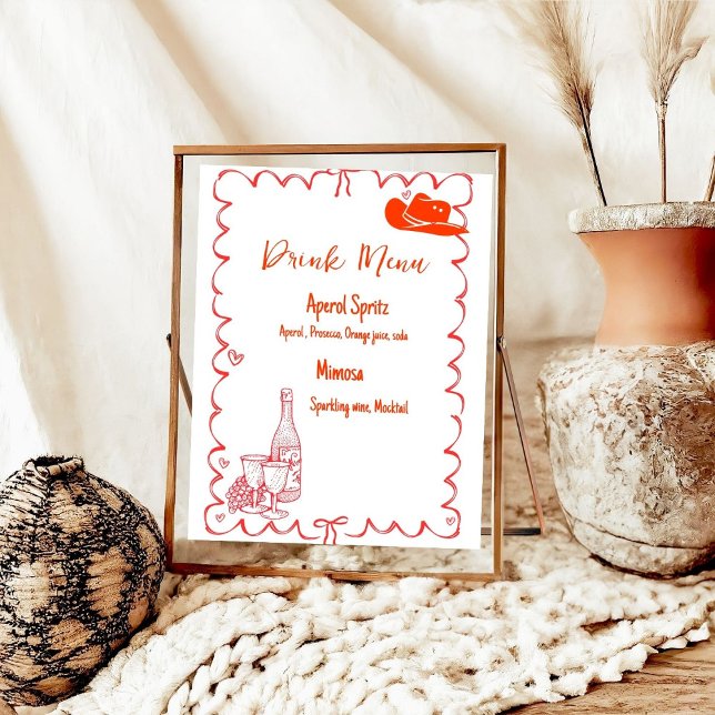 Affiche Dernier Toast On the Coast Drink Menu bachelorette (Créateur téléchargé)