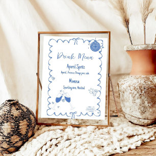 Affiche Dernier Toast On the Coast Drink Menu bachelorette