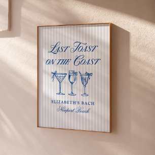 Affiche Dernier Toast sur la Côte Élégants Nœuds Dessinés