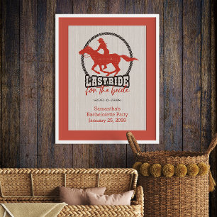 Affiche Dernière balade rustique rouge pour la mariée