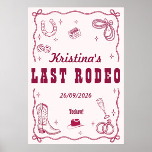 Affiche Dernière Fête de Bachelorette Western Personnalisé