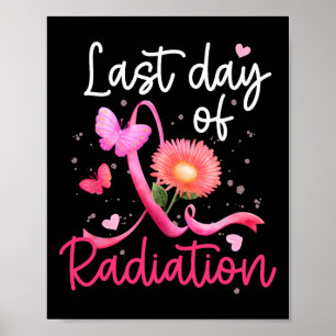 Affiche Dernière Journée De Radiation Florale Coeur Cancer