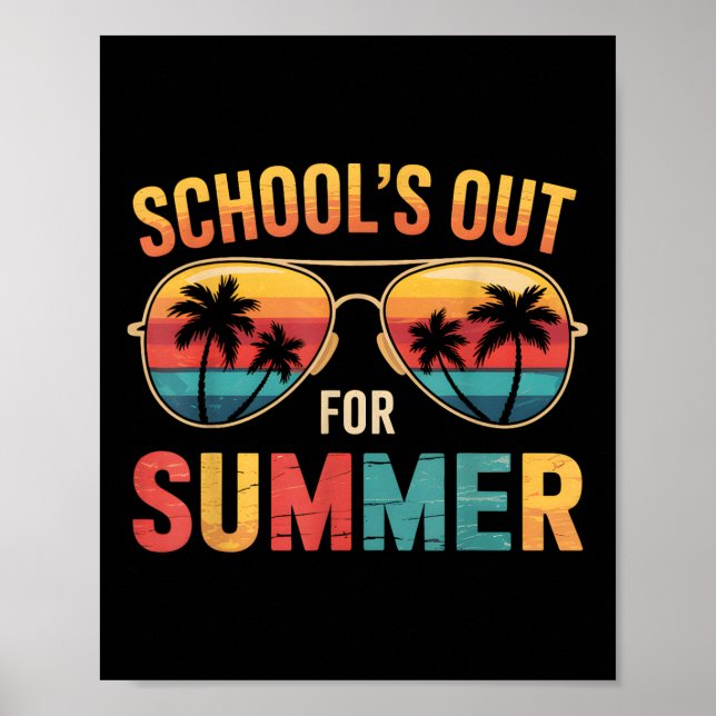 Affiche Dernière Journée D'École Rétro Écoles Sorties Pour (Devant)