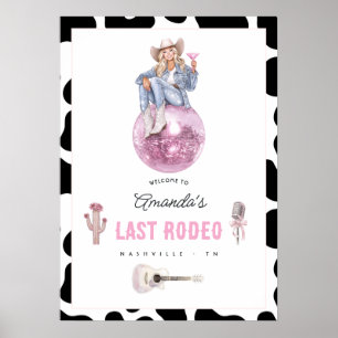 Affiche Dernière Rodéo Discothèque Cowgirl Enterrement de