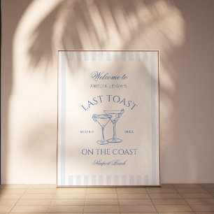Affiche Dernière Toast sur la Plage Côtière Bleue Enterrem
