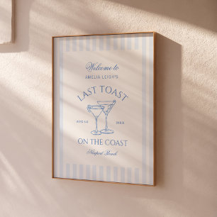 Affiche Dernière Toast sur la Plage Côtière Bleue Enterrem