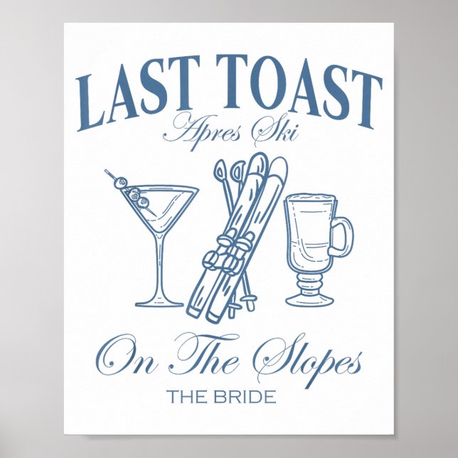 Affiche Dernière toaste sur les pentes célibataire ski nup (Devant)