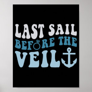 Affiche Dernière voile avant la mariée voilée Nautical Bac