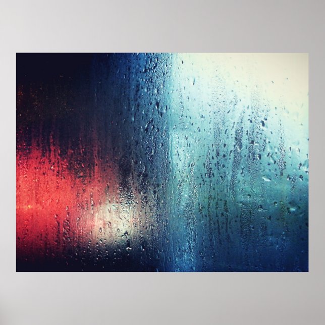 AFFICHE DÉROULEMENT DE LA PLUIE SUR LA FENÊTRE (Devant)